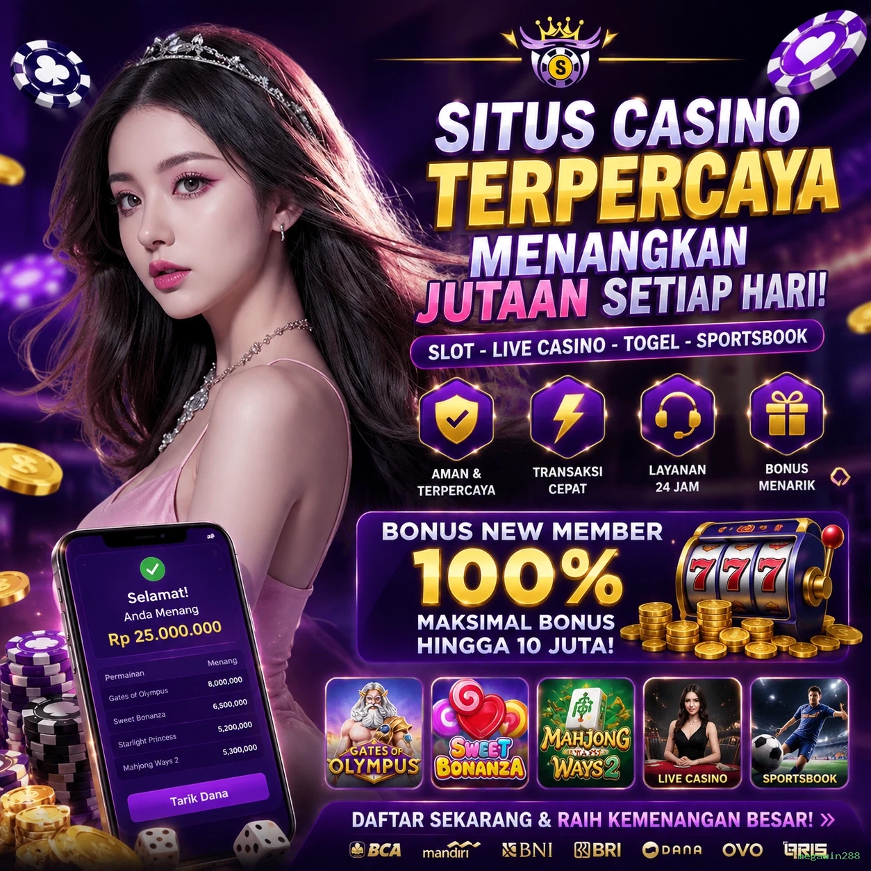 Ikon aplikasi megawin288 resmi